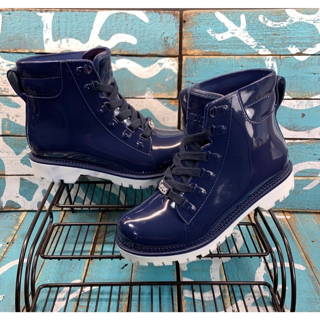 Circus By Sam Edelman Womens Sz 6 Kascade Shiny Navy Rain Fashion Boots